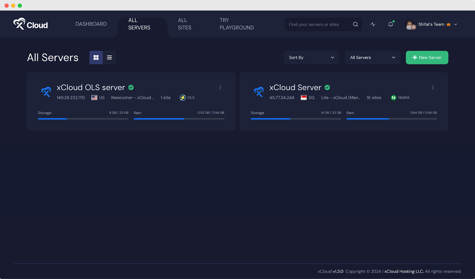 OpenLiteSpeed Server in xCloud