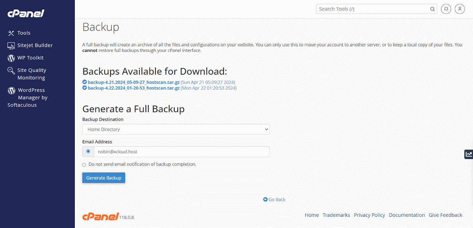 migrate sites from cPanel