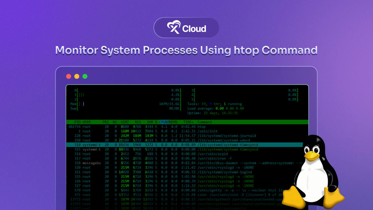 [Guide] How to Monitor System Processes Using htop Command Easily with xCloud