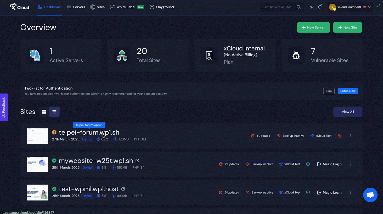 Unpublish WordPress Sites
