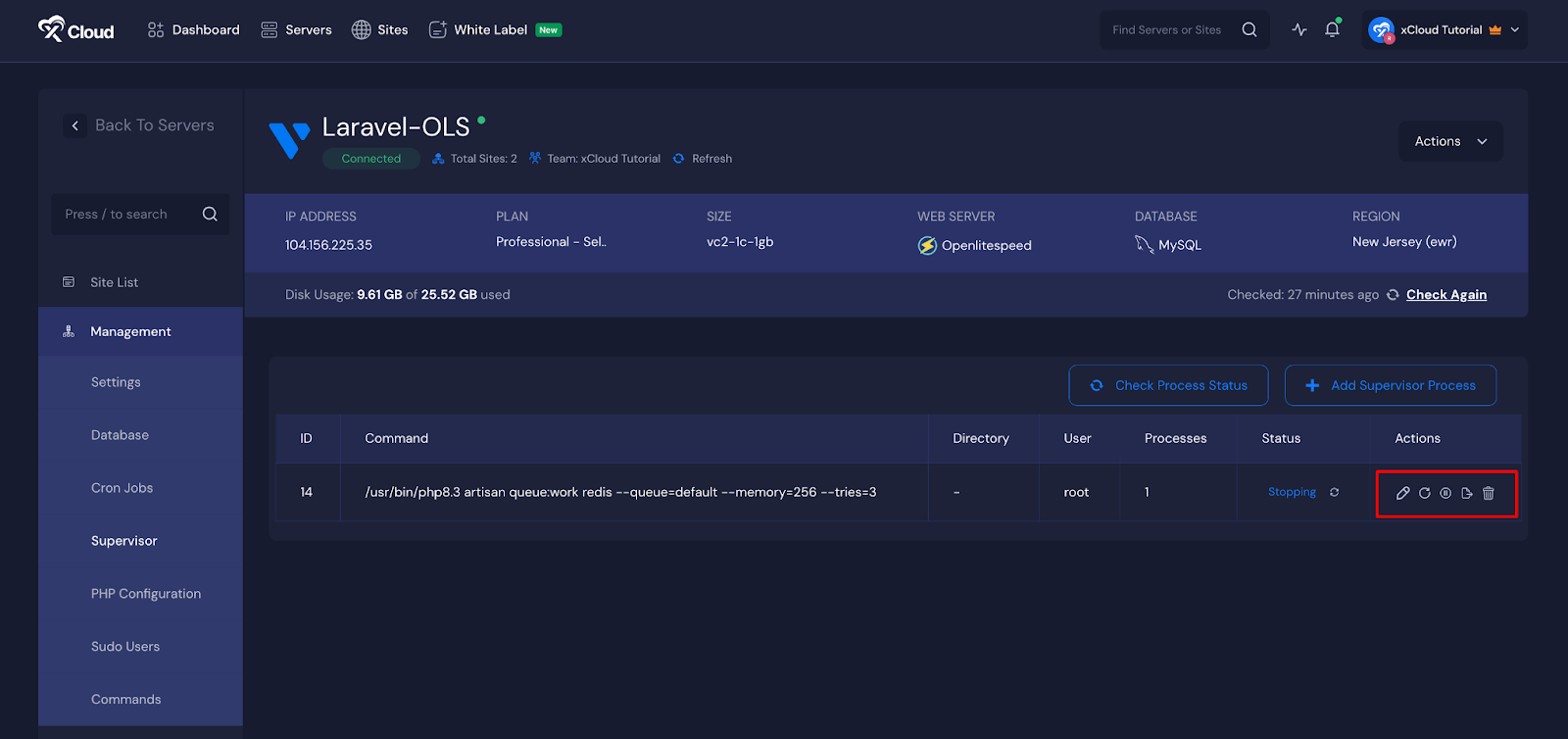 Supervisor for Process Management