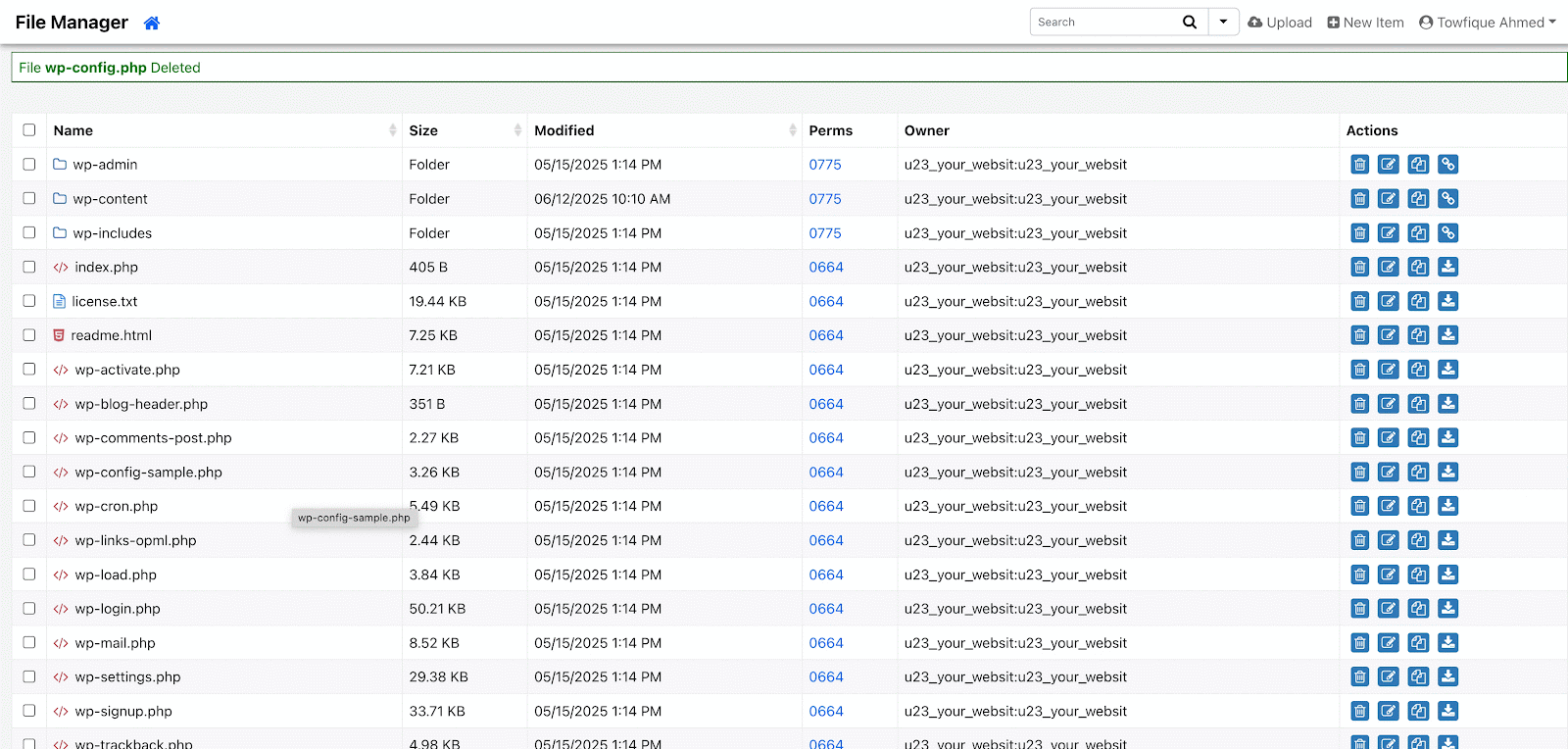 Recreate a Missing wp-config.php File