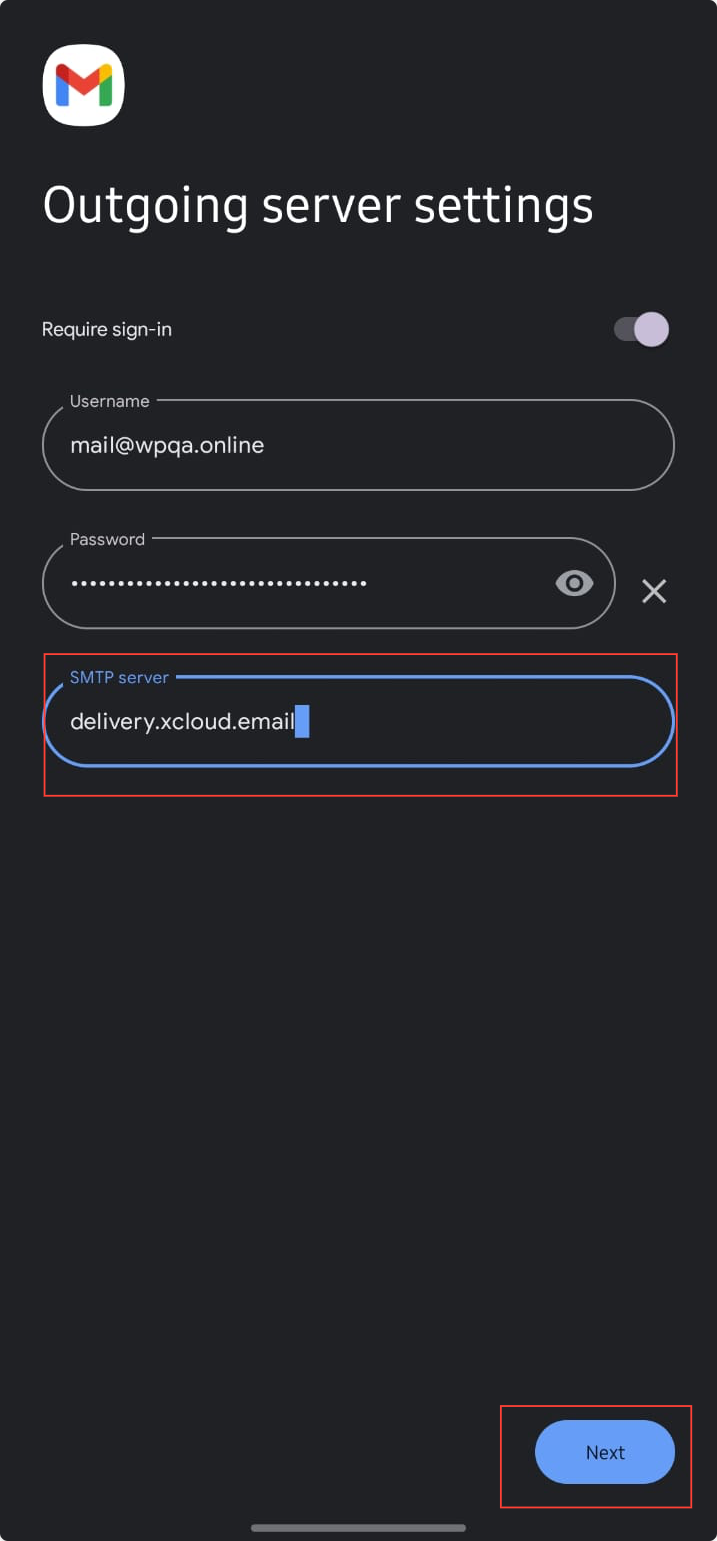 Configure a Business Mail account on Phone