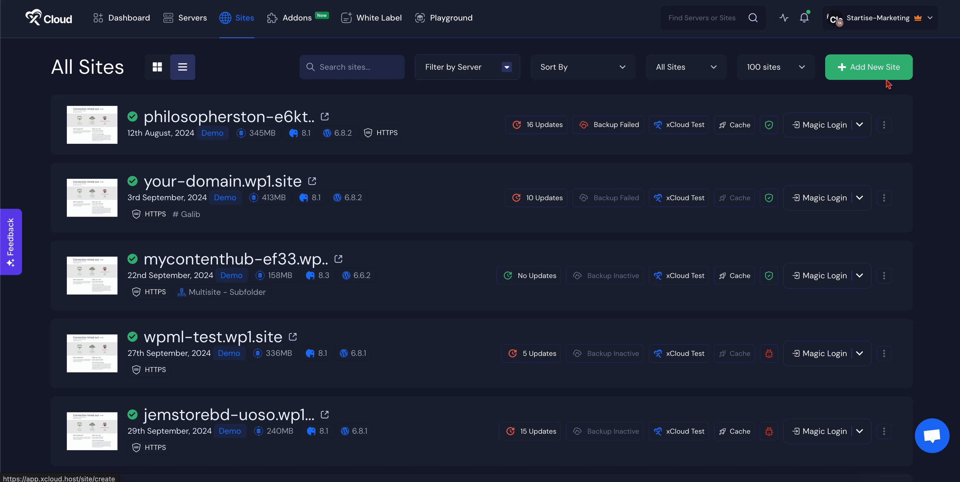 create a blank PHP site
