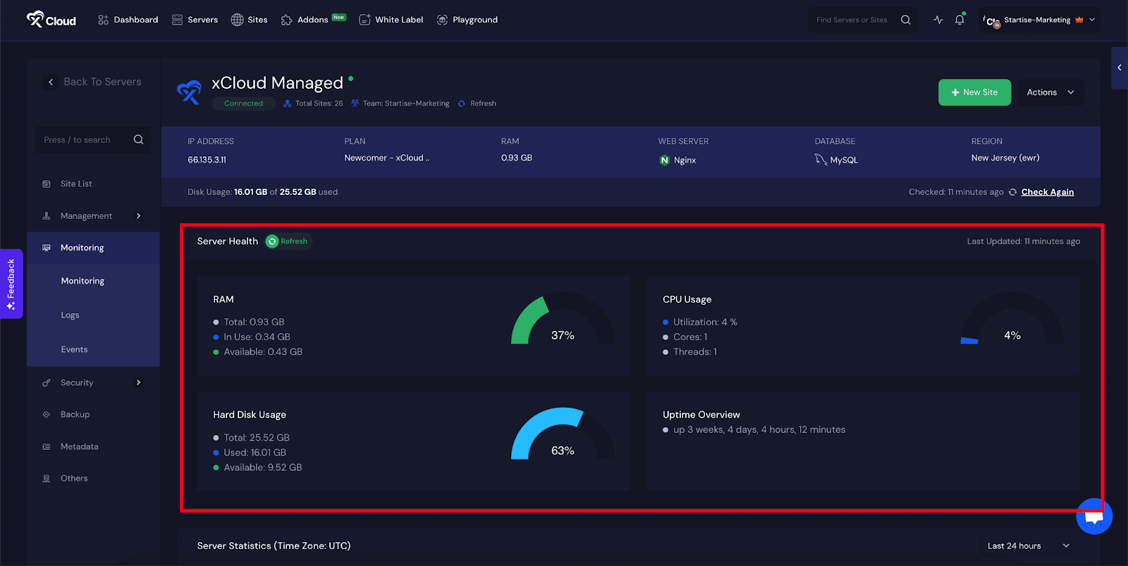 Monitor Server Resource Usage