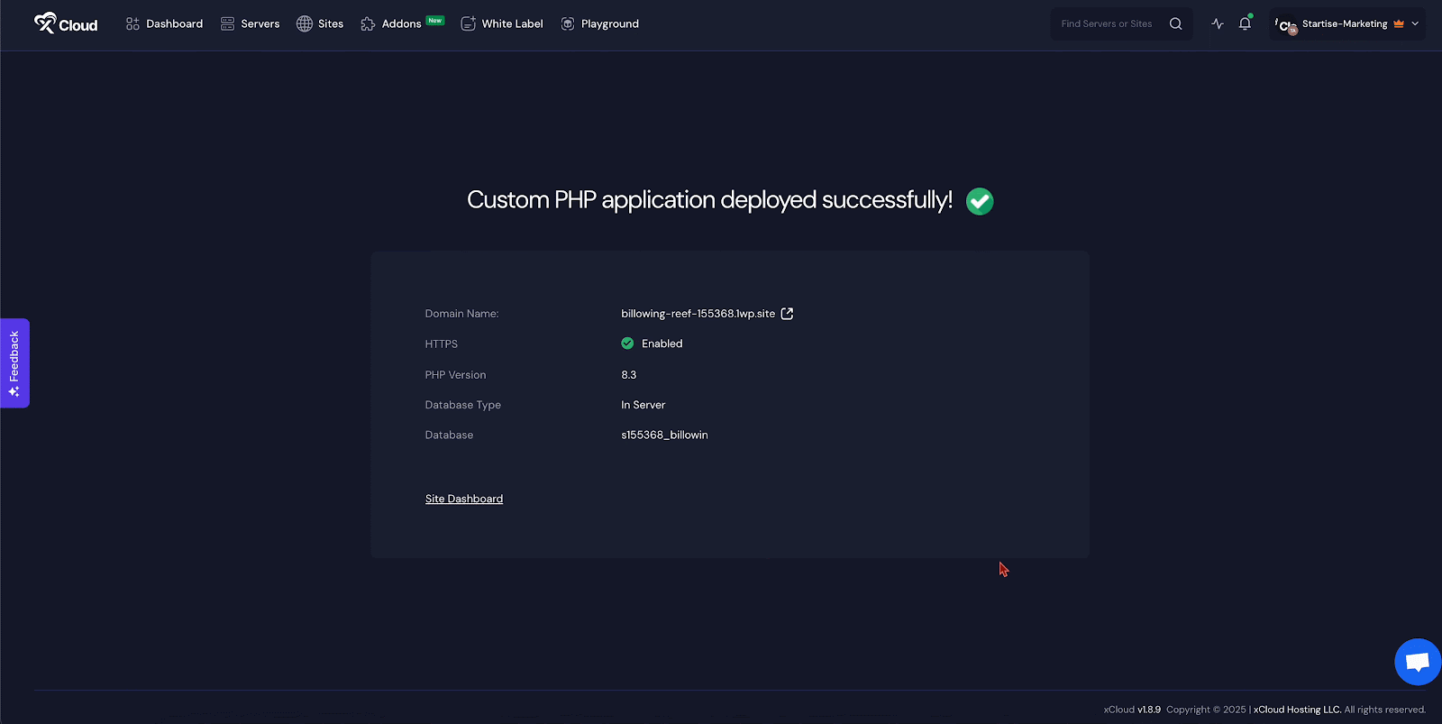 Create a Blank PHP Site