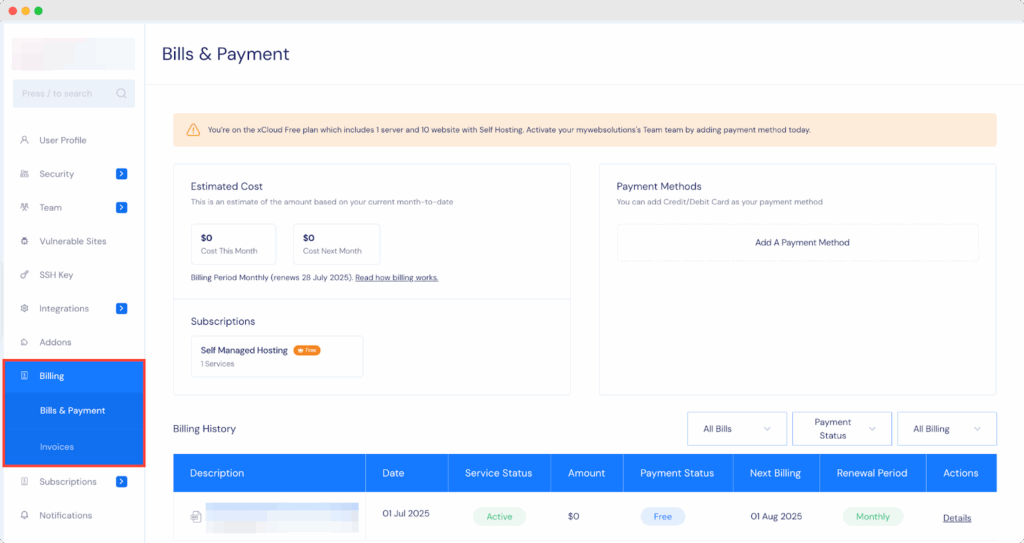 Upgrade from Free to Paid 