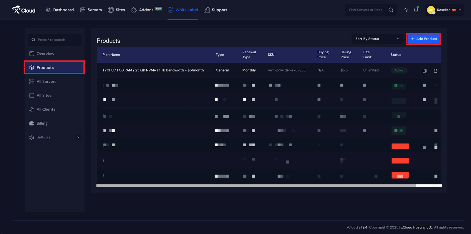Resell Hosting with Self Managed Server Provider