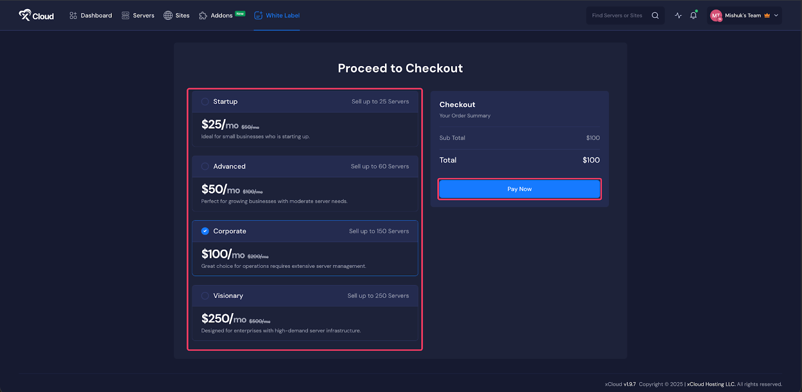 Resell Hosting with Self Managed Server Provider